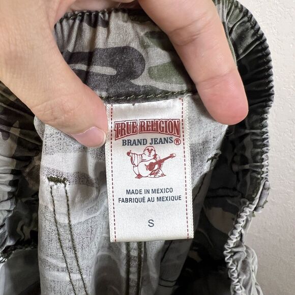 True Religion Womens Camo Jogger Pants Size Small Green Drawstring Y2K - Picture 4 of 7